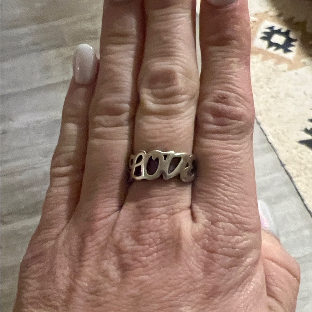 James Avery Silver Love Script Ring